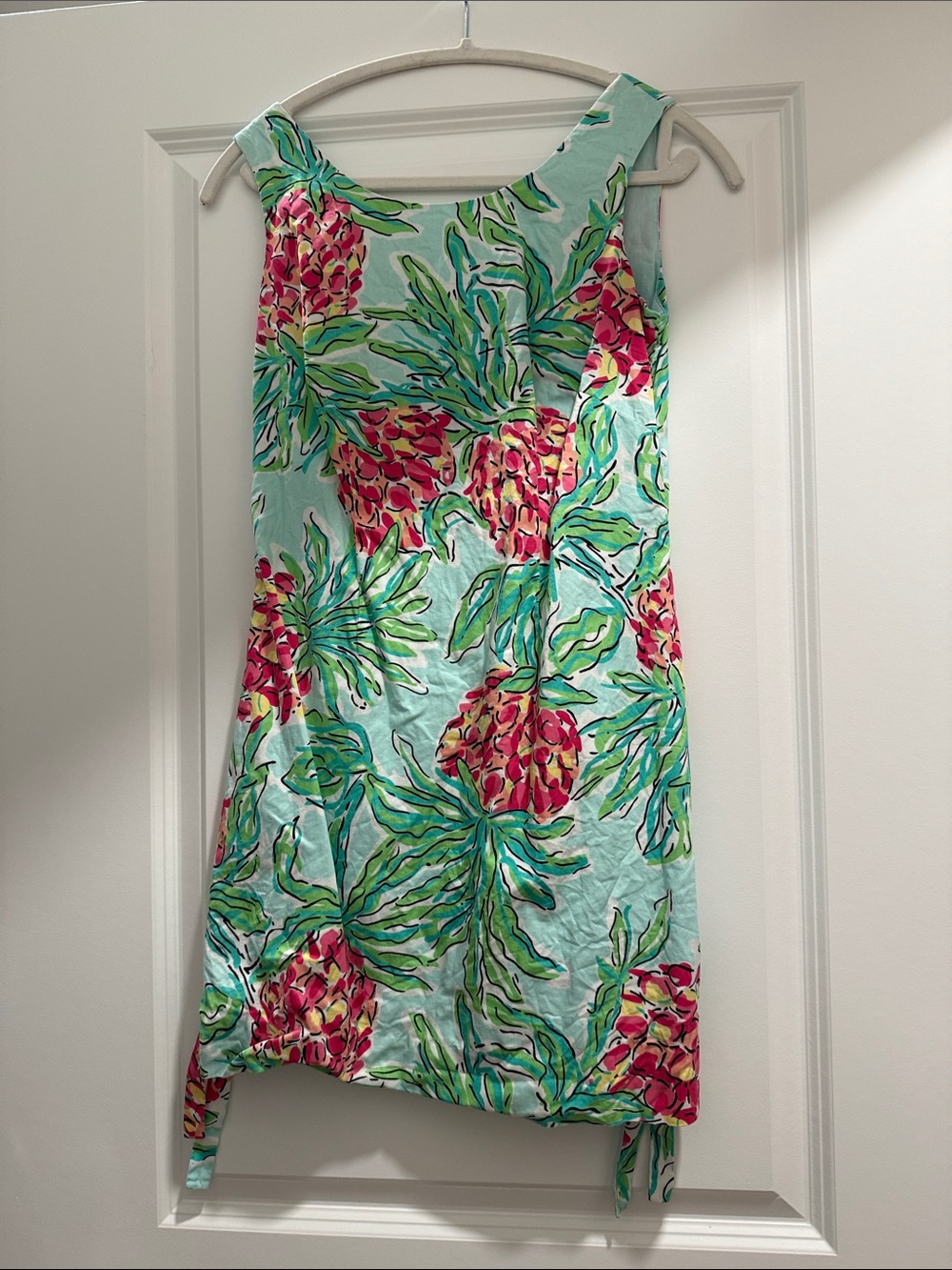 Lilly Pulitzer Aqua Shift Dress with Pink Print